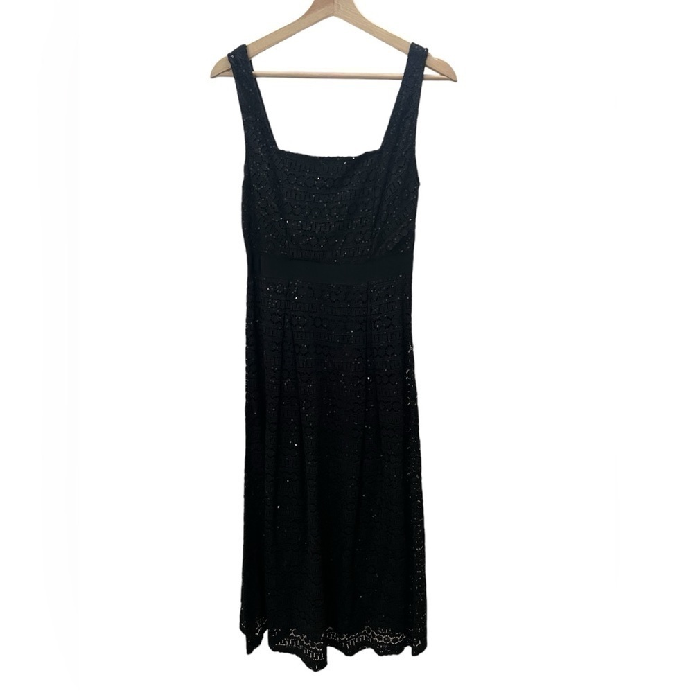 EUC Francesca’s Black Lace Sequin Midi Dress Size Medium